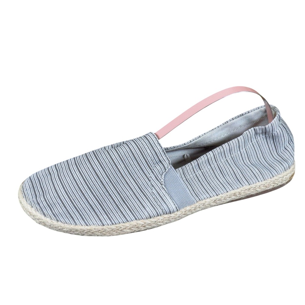 Report Siracha Womens Espadrille Flat Size 7.5 Summer Travel Gray White Striped